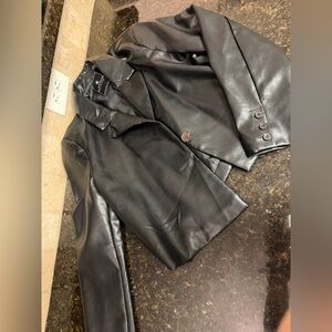 bagatelle Black Faux Leather Jacket Lined Interior